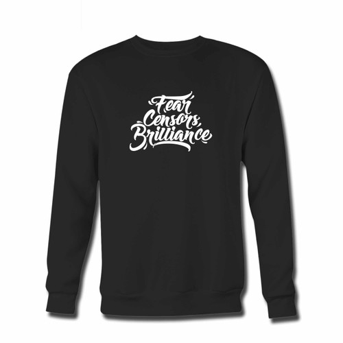 Your Typography Fear Cencors Brilliance Crewneck Sweatshirt just got an update. This super comfortable and lighter weight crewneck will become your favorite go-to sweatshirt. The cozy spandex cuffs and waistband make this pill-resistant sweatshirt a fan favorite.And your group will look and feel their best in this premium ringspun cotton crew.