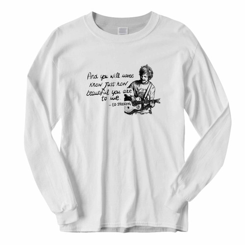 This classic fit Ed Sheeran Quote And His Guitar Long Sleeve Shirt is casually elegant and very comfortable. With fine quality print to make one stand out, it's a perfect fit for every occasion.
