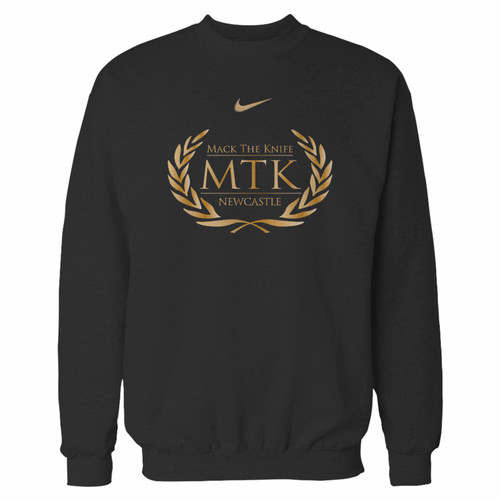 Your mtk newcastle nyke boxing sport crewneck sweatshirt just got an update. This super comfortable and lighter weight crewneck will become your favorite go-to sweatshirt. The cozy spandex cuffs and waistband make this pill-resistant sweatshirt a fan favorite.And your group will look and feel their best in this premium ringspun cotton crew.