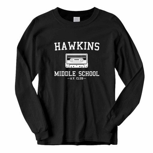 This classic fit Hawkins Middle School Av Club Parody Long Sleeve Shirt is casually elegant and very comfortable. With fine quality print to make one stand out, it's a perfect fit for every occasion.