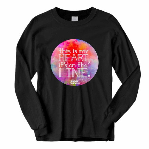 This classic fit Imagine Dragons This Is My Heart Its On The Line Long Sleeve Shirt is casually elegant and very comfortable. With fine quality print to make one stand out, it's a perfect fit for every occasion.
