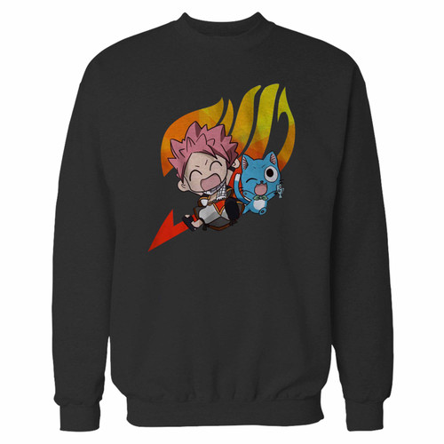 Your natsu and happy fairy tail crewneck sweatshirt just got an update. This super comfortable and lighter weight crewneck will become your favorite go-to sweatshirt. The cozy spandex cuffs and waistband make this pill-resistant sweatshirt a fan favorite.And your group will look and feel their best in this premium ringspun cotton crew.