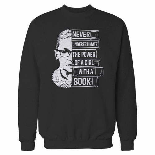 Your never underestimate girl with a book crewneck sweatshirt just got an update. This super comfortable and lighter weight crewneck will become your favorite go-to sweatshirt. The cozy spandex cuffs and waistband make this pill-resistant sweatshirt a fan favorite.And your group will look and feel their best in this premium ringspun cotton crew.