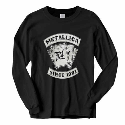 This classic fit Metallica Card Since Nineteen Eight One Long Sleeve Shirt is casually elegant and very comfortable. With fine quality print to make one stand out, it's a perfect fit for every occasion.