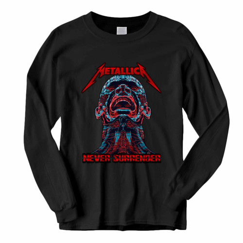 This classic fit Metallica Never Surrender Man Glowing Cover Long Sleeve Shirt is casually elegant and very comfortable. With fine quality print to make one stand out, it's a perfect fit for every occasion.