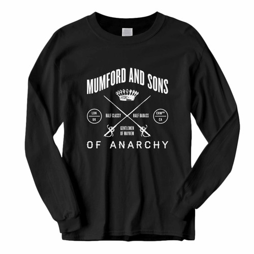 This classic fit Mumford And Sons Logo Of Anarchy Half Classy Half Badass Long Sleeve Shirt is casually elegant and very comfortable. With fine quality print to make one stand out, it's a perfect fit for every occasion.