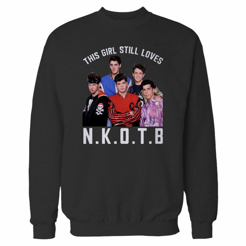Your nkotb this girl still loves crewneck sweatshirt just got an update. This super comfortable and lighter weight crewneck will become your favorite go-to sweatshirt. The cozy spandex cuffs and waistband make this pill-resistant sweatshirt a fan favorite.And your group will look and feel their best in this premium ringspun cotton crew.