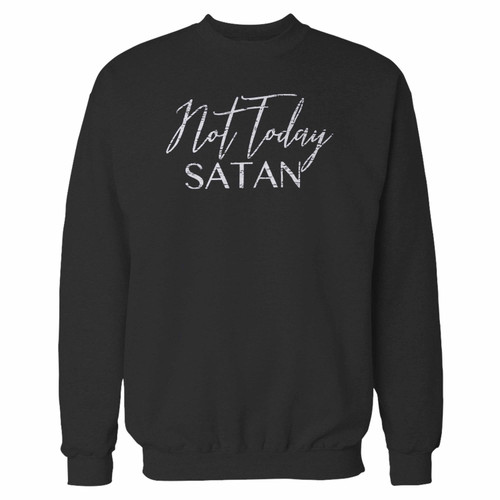 Your not today satan crewneck sweatshirt just got an update. This super comfortable and lighter weight crewneck will become your favorite go-to sweatshirt. The cozy spandex cuffs and waistband make this pill-resistant sweatshirt a fan favorite.And your group will look and feel their best in this premium ringspun cotton crew.
