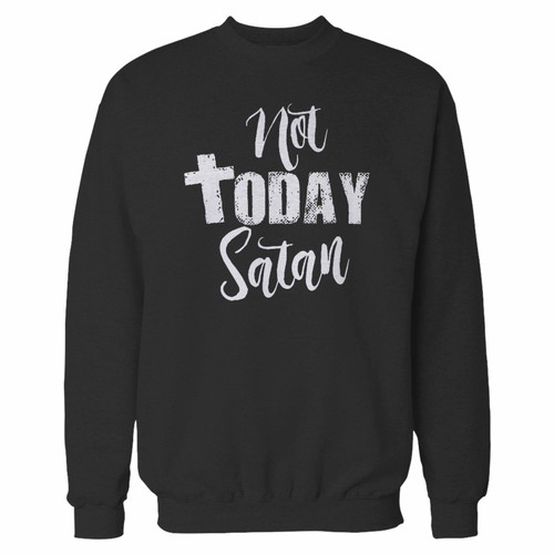 Your not today satan custom crewneck sweatshirt just got an update. This super comfortable and lighter weight crewneck will become your favorite go-to sweatshirt. The cozy spandex cuffs and waistband make this pill-resistant sweatshirt a fan favorite.And your group will look and feel their best in this premium ringspun cotton crew.