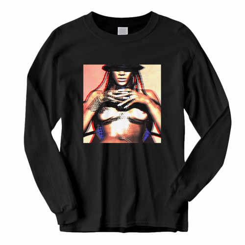 This classic fit Robyn Rihanna Fenty Singer Hat Sexy Nipple Piercing Long Sleeve Shirt is casually elegant and very comfortable. With fine quality print to make one stand out, it's a perfect fit for every occasion.