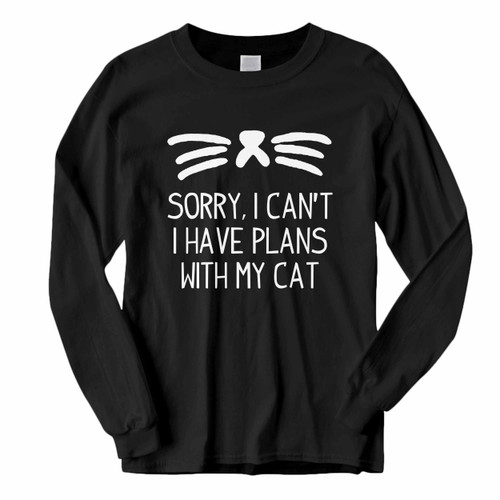 This classic fit Sorry I Have Plans With My Cats Long Sleeve Shirt is casually elegant and very comfortable. With fine quality print to make one stand out, it's a perfect fit for every occasion.