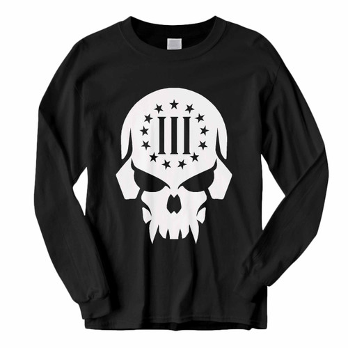 This classic fit Three Percent Skull Long Sleeve Shirt is casually elegant and very comfortable. With fine quality print to make one stand out, it's a perfect fit for every occasion.