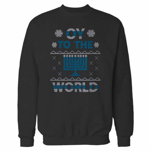 Your oy to the world hanukkah celebration crewneck sweatshirt just got an update. This super comfortable and lighter weight crewneck will become your favorite go-to sweatshirt. The cozy spandex cuffs and waistband make this pill-resistant sweatshirt a fan favorite.And your group will look and feel their best in this premium ringspun cotton crew.