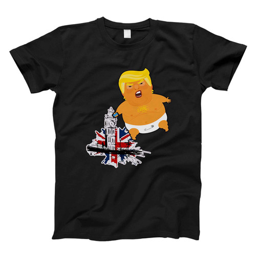 Baby trump flying balloon over london funny Fresh Men T Shirt