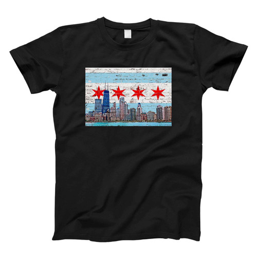 Chichago Flag City Skyline Fresh Men T Shirt