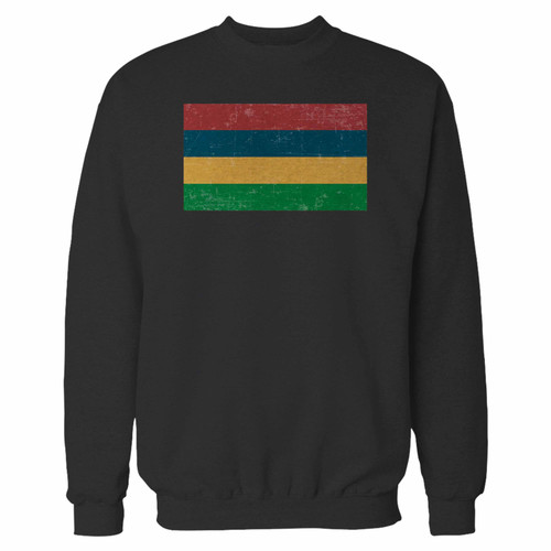 Your retro vintage mauritius flag crewneck sweatshirt just got an update. This super comfortable and lighter weight crewneck will become your favorite go-to sweatshirt. The cozy spandex cuffs and waistband make this pill-resistant sweatshirt a fan favorite.And your group will look and feel their best in this premium ringspun cotton crew.