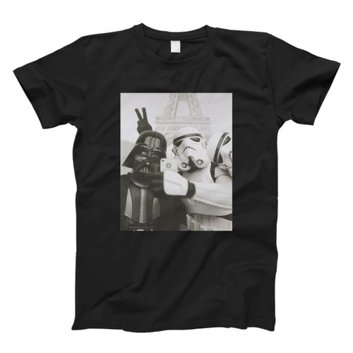 Star Wars Darth Vader And Stormtrooper Selfi In Paris Fresh Men T Shirt