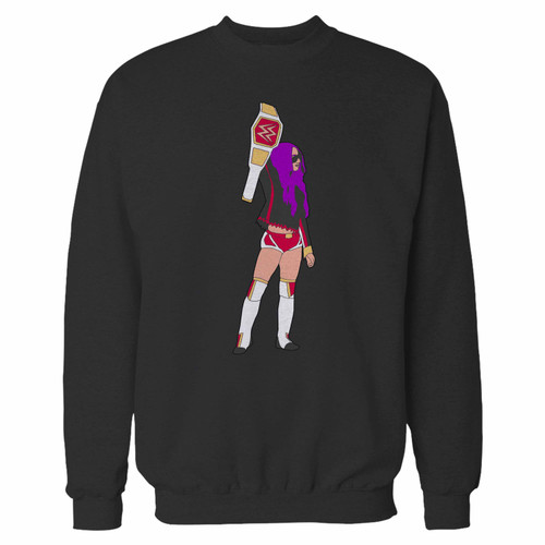 Your sasha banks wwe champion the legit boss crewneck sweatshirt just got an update. This super comfortable and lighter weight crewneck will become your favorite go-to sweatshirt. The cozy spandex cuffs and waistband make this pill-resistant sweatshirt a fan favorite.And your group will look and feel their best in this premium ringspun cotton crew.