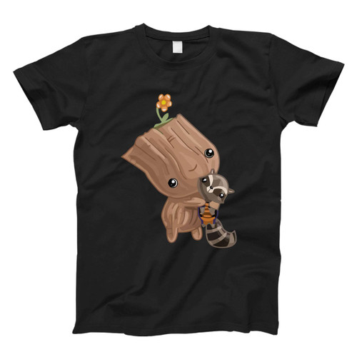 The Guardians Galaxy Chibi Rocket Baby Groot Fresh Men T Shirt