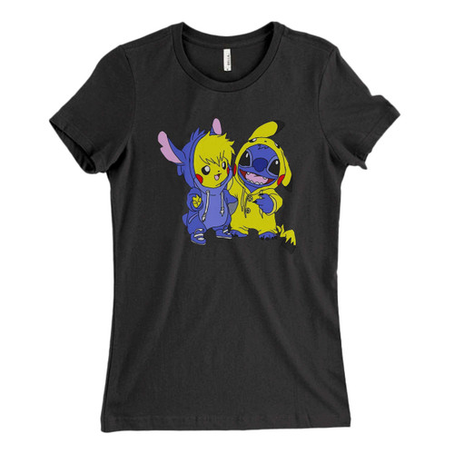 These are best friends stitch and pikachu Fresh Women T Shirt that are cute tied to the side or paired with a cardigan or jacket for a more styled look. So comfy and classic, they are sure to make your vacation extra magical.