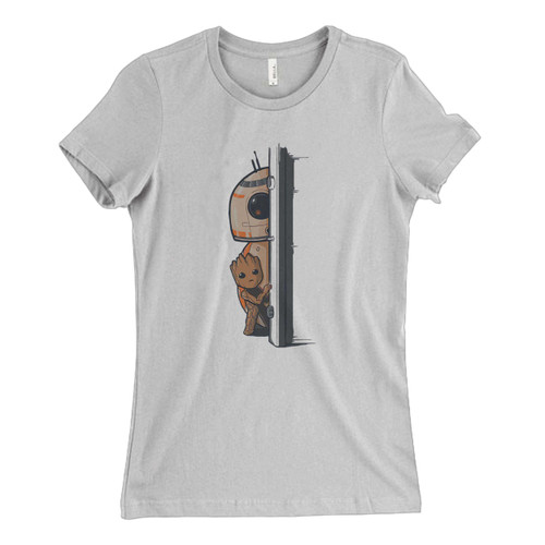 These are guardians of the galaxy groot and bb8 Fresh Women T Shirt that are cute tied to the side or paired with a cardigan or jacket for a more styled look. So comfy and classic, they are sure to make your vacation extra magical.