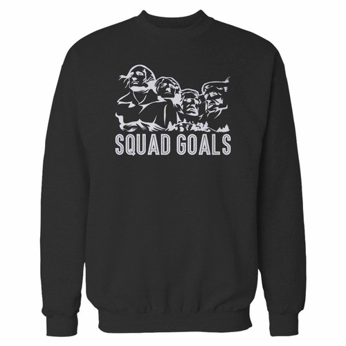 Your squad goals mount rushmore crewneck sweatshirt just got an update. This super comfortable and lighter weight crewneck will become your favorite go-to sweatshirt. The cozy spandex cuffs and waistband make this pill-resistant sweatshirt a fan favorite.And your group will look and feel their best in this premium ringspun cotton crew.