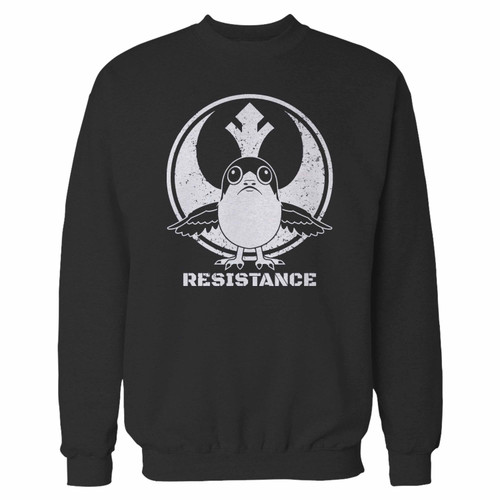 Your star wars porg resistance the last jedi crewneck sweatshirt just got an update. This super comfortable and lighter weight crewneck will become your favorite go-to sweatshirt. The cozy spandex cuffs and waistband make this pill-resistant sweatshirt a fan favorite.And your group will look and feel their best in this premium ringspun cotton crew.