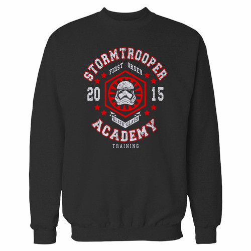 Your stormtrooper academy 15 crewneck sweatshirt just got an update. This super comfortable and lighter weight crewneck will become your favorite go-to sweatshirt. The cozy spandex cuffs and waistband make this pill-resistant sweatshirt a fan favorite.And your group will look and feel their best in this premium ringspun cotton crew.