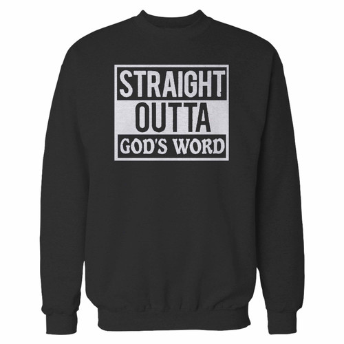 Your straight outta gods word crewneck sweatshirt just got an update. This super comfortable and lighter weight crewneck will become your favorite go-to sweatshirt. The cozy spandex cuffs and waistband make this pill-resistant sweatshirt a fan favorite.And your group will look and feel their best in this premium ringspun cotton crew.