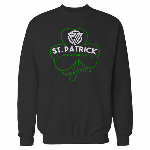 Your st patrick mahomes crewneck sweatshirt just got an update. This super comfortable and lighter weight crewneck will become your favorite go-to sweatshirt. The cozy spandex cuffs and waistband make this pill-resistant sweatshirt a fan favorite.And your group will look and feel their best in this premium ringspun cotton crew.