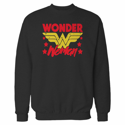 Your superhero wonder woman logo crewneck sweatshirt just got an update. This super comfortable and lighter weight crewneck will become your favorite go-to sweatshirt. The cozy spandex cuffs and waistband make this pill-resistant sweatshirt a fan favorite.And your group will look and feel their best in this premium ringspun cotton crew.