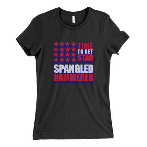 These are Time To Get Star Spangled Hammered Flag Fresh Women T Shirt that are cute tied to the side or paired with a cardigan or jacket for a more styled look. So comfy and classic, they are sure to make your vacation extra magical.