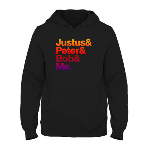 Was created with comfort in mind, this Justus And Peter And Bob And Me Fresh Best Hoodie lighter weight is perfect for any activity. Teams and groups love this hoodie for its affordable price and variety of colors.