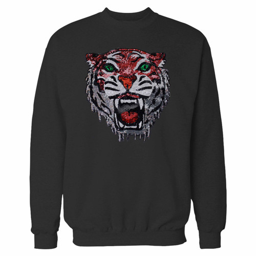 Your tiger head sequin embroidery crewneck sweatshirt just got an update. This super comfortable and lighter weight crewneck will become your favorite go-to sweatshirt. The cozy spandex cuffs and waistband make this pill-resistant sweatshirt a fan favorite.And your group will look and feel their best in this premium ringspun cotton crew.
