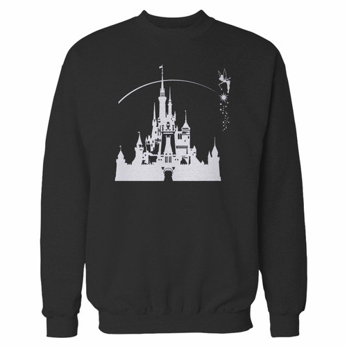 Your tinkerbell disney castle crewneck sweatshirt just got an update. This super comfortable and lighter weight crewneck will become your favorite go-to sweatshirt. The cozy spandex cuffs and waistband make this pill-resistant sweatshirt a fan favorite.And your group will look and feel their best in this premium ringspun cotton crew.