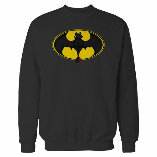 Your toothles batman how to train your dragon crewneck sweatshirt just got an update. This super comfortable and lighter weight crewneck will become your favorite go-to sweatshirt. The cozy spandex cuffs and waistband make this pill-resistant sweatshirt a fan favorite.And your group will look and feel their best in this premium ringspun cotton crew.
