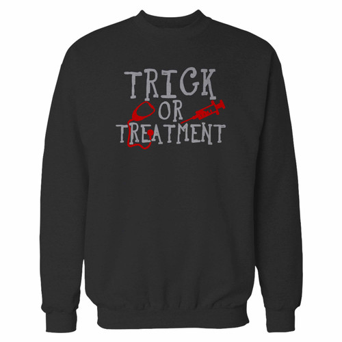 Your trick or treatment nurse funny halloween crewneck sweatshirt just got an update. This super comfortable and lighter weight crewneck will become your favorite go-to sweatshirt. The cozy spandex cuffs and waistband make this pill-resistant sweatshirt a fan favorite.And your group will look and feel their best in this premium ringspun cotton crew.