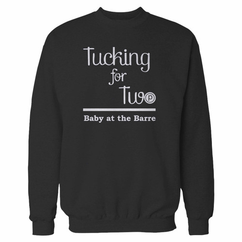 Your tucking for two studio baby at the barre motivational crewneck sweatshirt just got an update. This super comfortable and lighter weight crewneck will become your favorite go-to sweatshirt. The cozy spandex cuffs and waistband make this pill-resistant sweatshirt a fan favorite.And your group will look and feel their best in this premium ringspun cotton crew.