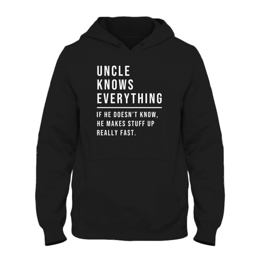 Was created with comfort in mind, this uncle knows everything Fresh Best Hoodie lighter weight is perfect for any activity. Teams and groups love this hoodie for its affordable price and variety of colors.