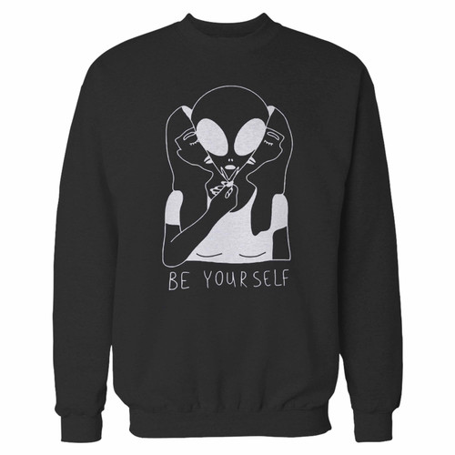 Your ufo alien girl be yourself believe trippy psychedelic crewneck sweatshirt just got an update. This super comfortable and lighter weight crewneck will become your favorite go-to sweatshirt. The cozy spandex cuffs and waistband make this pill-resistant sweatshirt a fan favorite.And your group will look and feel their best in this premium ringspun cotton crew.