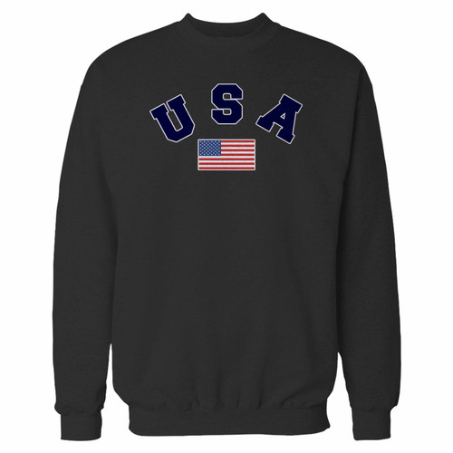 Your usa flag crewneck sweatshirt just got an update. This super comfortable and lighter weight crewneck will become your favorite go-to sweatshirt. The cozy spandex cuffs and waistband make this pill-resistant sweatshirt a fan favorite.And your group will look and feel their best in this premium ringspun cotton crew.