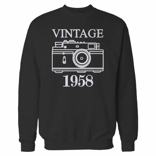 Your vintage 1958 60th birthday 60 years old custom crewneck sweatshirt just got an update. This super comfortable and lighter weight crewneck will become your favorite go-to sweatshirt. The cozy spandex cuffs and waistband make this pill-resistant sweatshirt a fan favorite.And your group will look and feel their best in this premium ringspun cotton crew.