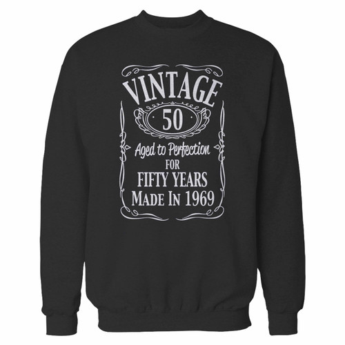 Your vintage 50th birthday made in 1969 crewneck sweatshirt just got an update. This super comfortable and lighter weight crewneck will become your favorite go-to sweatshirt. The cozy spandex cuffs and waistband make this pill-resistant sweatshirt a fan favorite.And your group will look and feel their best in this premium ringspun cotton crew.