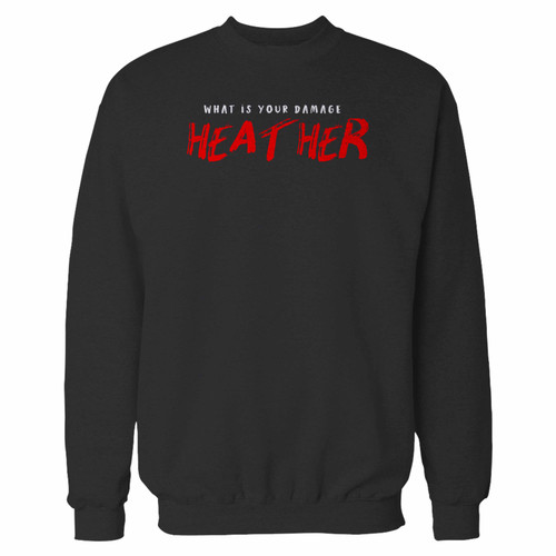 Your whats your damage heather crewneck sweatshirt just got an update. This super comfortable and lighter weight crewneck will become your favorite go-to sweatshirt. The cozy spandex cuffs and waistband make this pill-resistant sweatshirt a fan favorite.And your group will look and feel their best in this premium ringspun cotton crew.