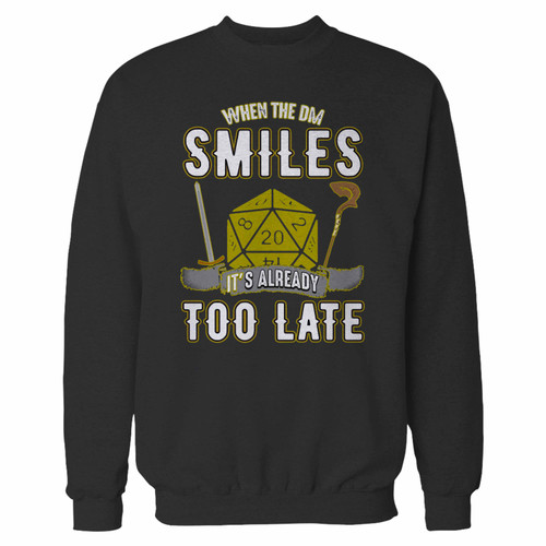 Your when the dm smiles its already too late 1 custom crewneck sweatshirt just got an update. This super comfortable and lighter weight crewneck will become your favorite go-to sweatshirt. The cozy spandex cuffs and waistband make this pill-resistant sweatshirt a fan favorite.And your group will look and feel their best in this premium ringspun cotton crew.