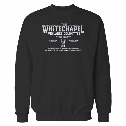 Your whitechapel vigilance committee crewneck sweatshirt just got an update. This super comfortable and lighter weight crewneck will become your favorite go-to sweatshirt. The cozy spandex cuffs and waistband make this pill-resistant sweatshirt a fan favorite.And your group will look and feel their best in this premium ringspun cotton crew.