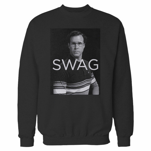 Your will ferrell swag ice cool crewneck sweatshirt just got an update. This super comfortable and lighter weight crewneck will become your favorite go-to sweatshirt. The cozy spandex cuffs and waistband make this pill-resistant sweatshirt a fan favorite.And your group will look and feel their best in this premium ringspun cotton crew.