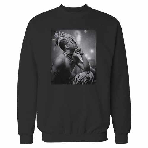 Your xxxtenticion concert crewneck sweatshirt just got an update. This super comfortable and lighter weight crewneck will become your favorite go-to sweatshirt. The cozy spandex cuffs and waistband make this pill-resistant sweatshirt a fan favorite.And your group will look and feel their best in this premium ringspun cotton crew.