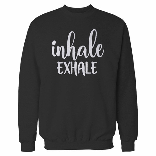 Your yoga lovers inhale exhale meditation custom crewneck sweatshirt just got an update. This super comfortable and lighter weight crewneck will become your favorite go-to sweatshirt. The cozy spandex cuffs and waistband make this pill-resistant sweatshirt a fan favorite.And your group will look and feel their best in this premium ringspun cotton crew.