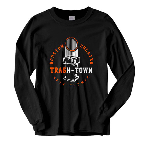 This classic fit Trevor Bauer Houston Cheated Trash Town Fresh Best Long Sleeve Shirt is casually elegant and very comfortable. With fine quality print to make one stand out, it's a perfect fit for every occasion.